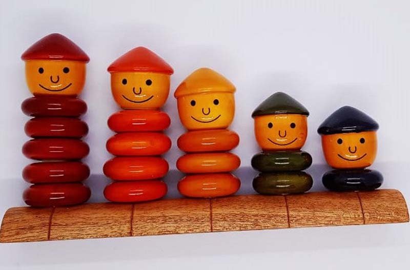 Channapatna Wooden Stacking Toy -Peppy Five