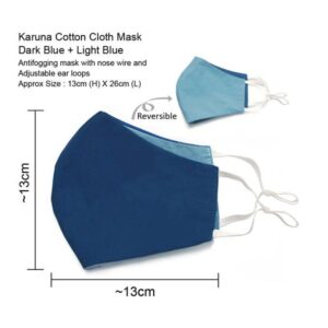 Plain Cotton Cloth Mask | Double Colored Reversible | 3 Layer Construction | Adult Size