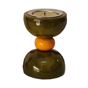 Vibha (Hour glass) - Candle Holder ( Green )