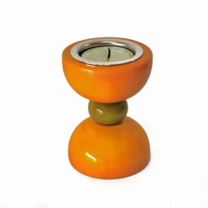 Vibha (Hour glass) - Candle Holder ( Yellow )